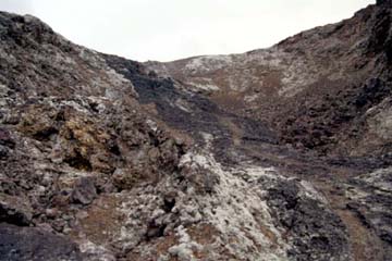 Erkaltete Lavaströme von Leirhnjúkur